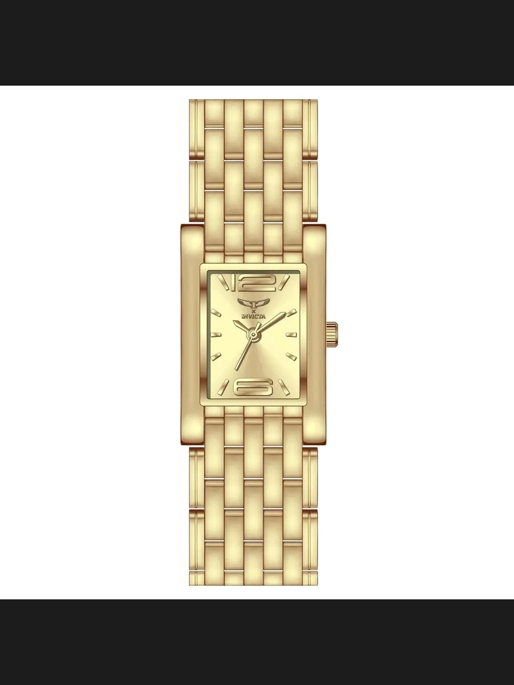 Invicta Gold-Tone Rectangular Watch